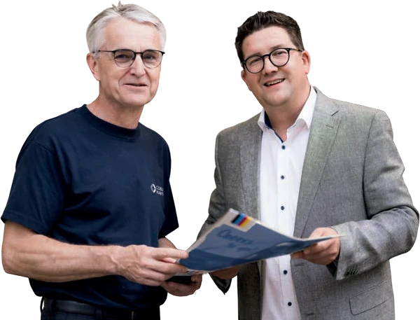 Zwei Ansprechpartner aus dem Vertriebsteam der ASS GmbH